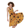 Chocolate Chip Cookie Print Women's Sleeveless Dress