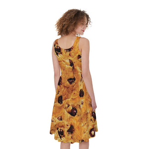 Chocolate Chip Cookie Print Women's Sleeveless Dress