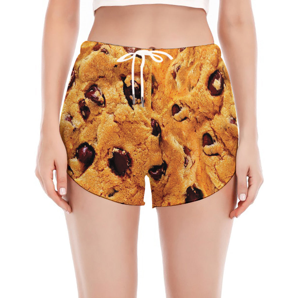 Chocolate Chip Cookie Print Women's Split Running Shorts