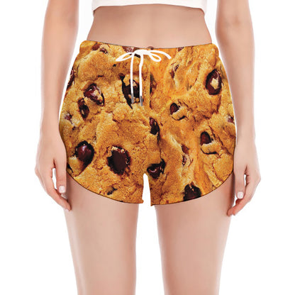 Chocolate Chip Cookie Print Women's Split Running Shorts