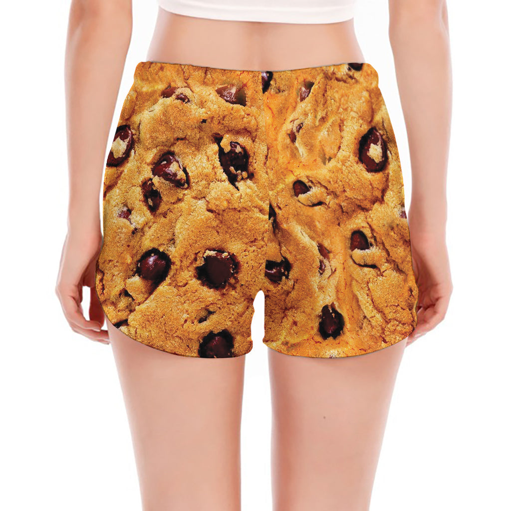 Chocolate Chip Cookie Print Women's Split Running Shorts