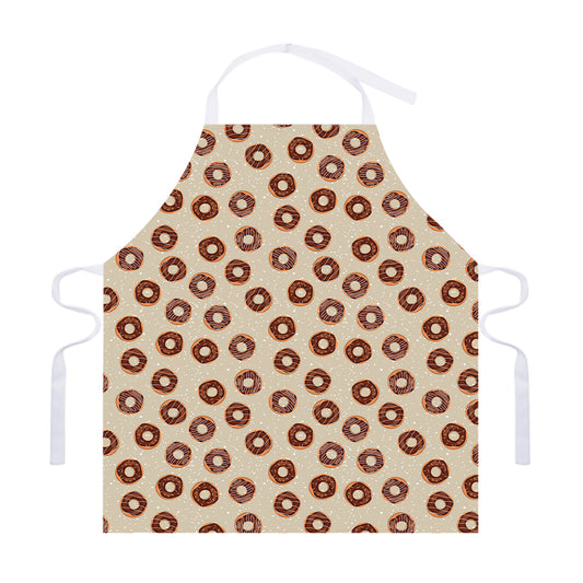 Chocolate Donuts Pattern Print Adjustable Apron