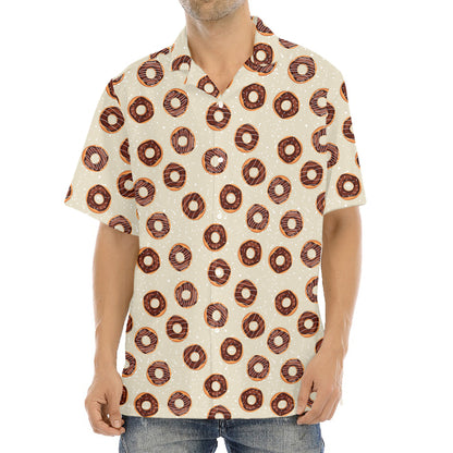 Chocolate Donuts Pattern Print Aloha Shirt