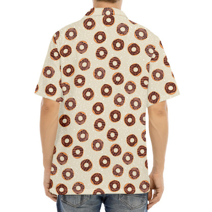 Chocolate Donuts Pattern Print Aloha Shirt