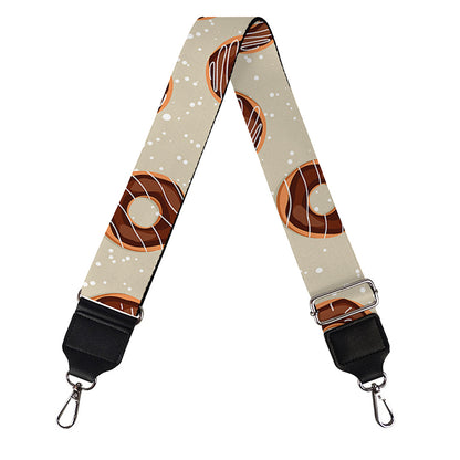 Chocolate Donuts Pattern Print Bag Strap