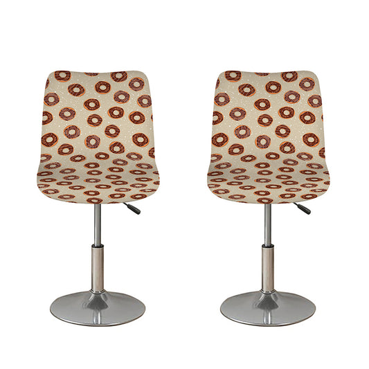Chocolate Donuts Pattern Print Bar Stool Covers