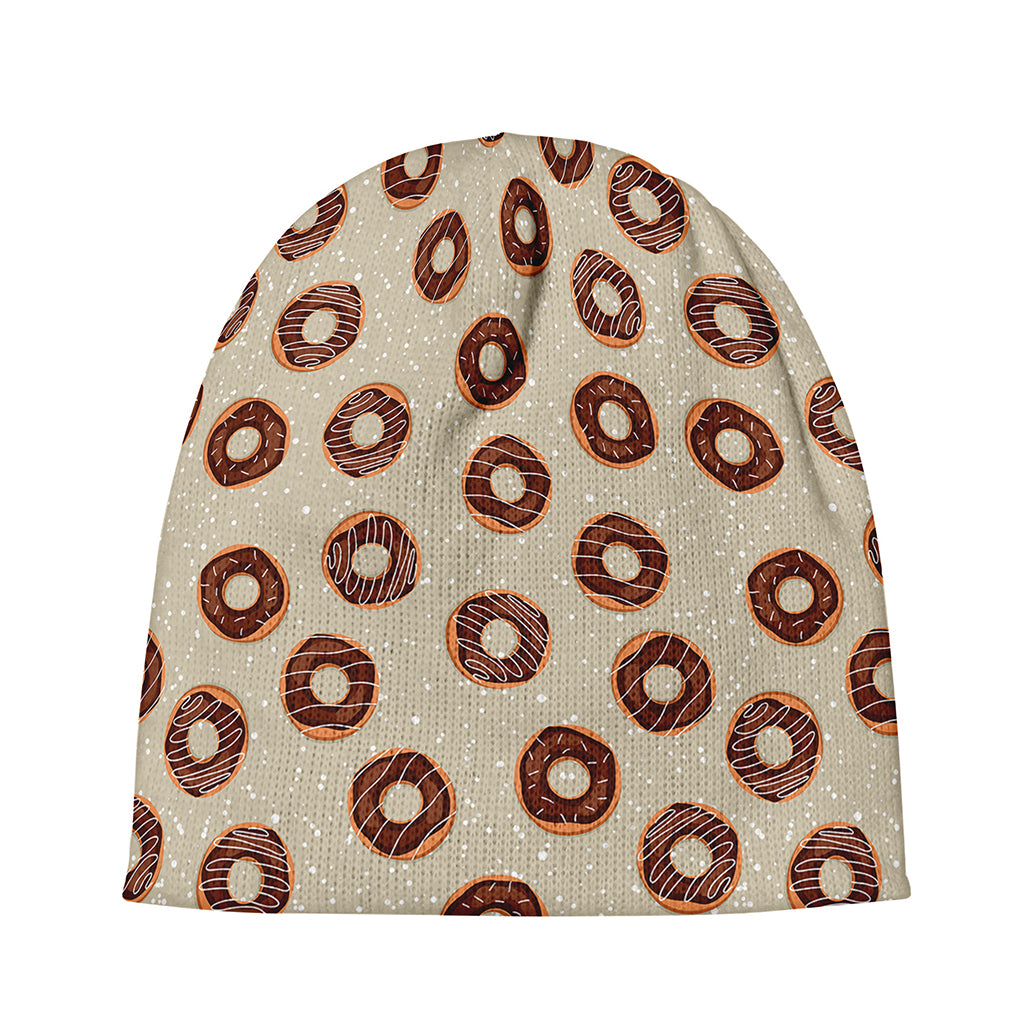 Chocolate Donuts Pattern Print Beanie