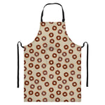 Chocolate Donuts Pattern Print Bib Apron With Pocket