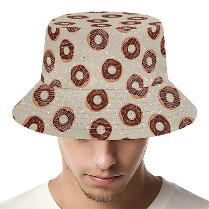 Chocolate Donuts Pattern Print Bucket Hat