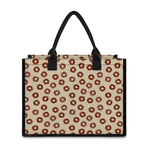 Chocolate Donuts Pattern Print Canvas Tote Bag