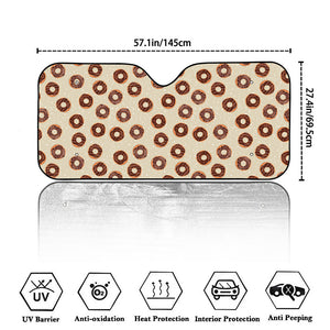 Chocolate Donuts Pattern Print Car Windshield Sun Shade