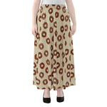 Chocolate Donuts Pattern Print Chiffon Maxi Skirt