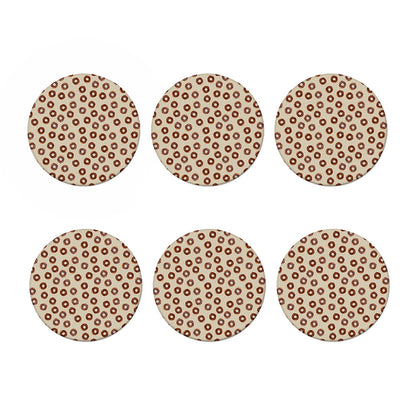 Chocolate Donuts Pattern Print Coaster Set