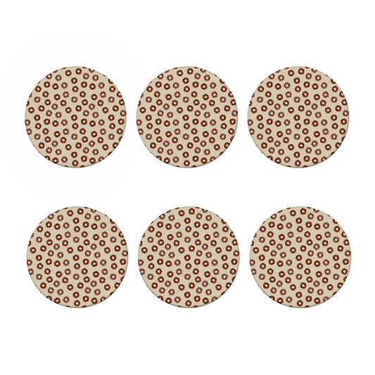 Chocolate Donuts Pattern Print Coaster Set