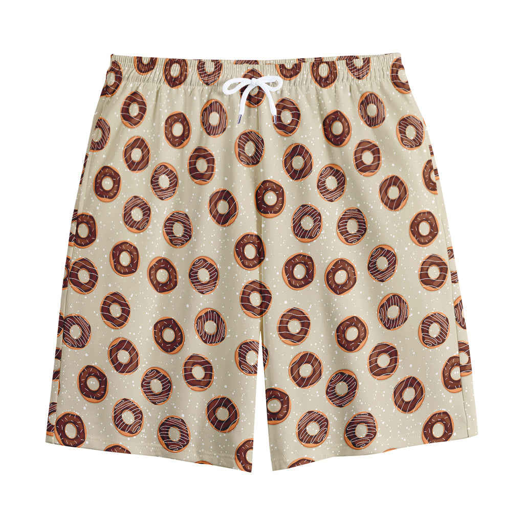 Chocolate Donuts Pattern Print Cotton Shorts