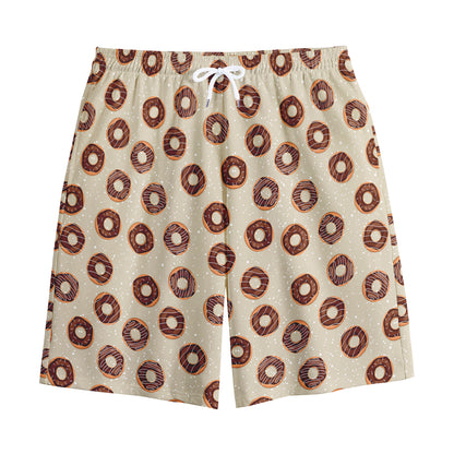 Chocolate Donuts Pattern Print Cotton Shorts