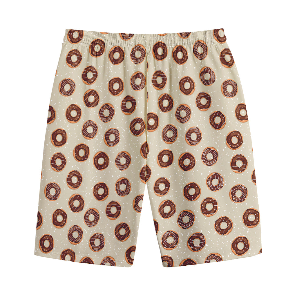 Chocolate Donuts Pattern Print Cotton Shorts