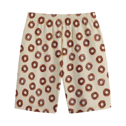 Chocolate Donuts Pattern Print Cotton Shorts