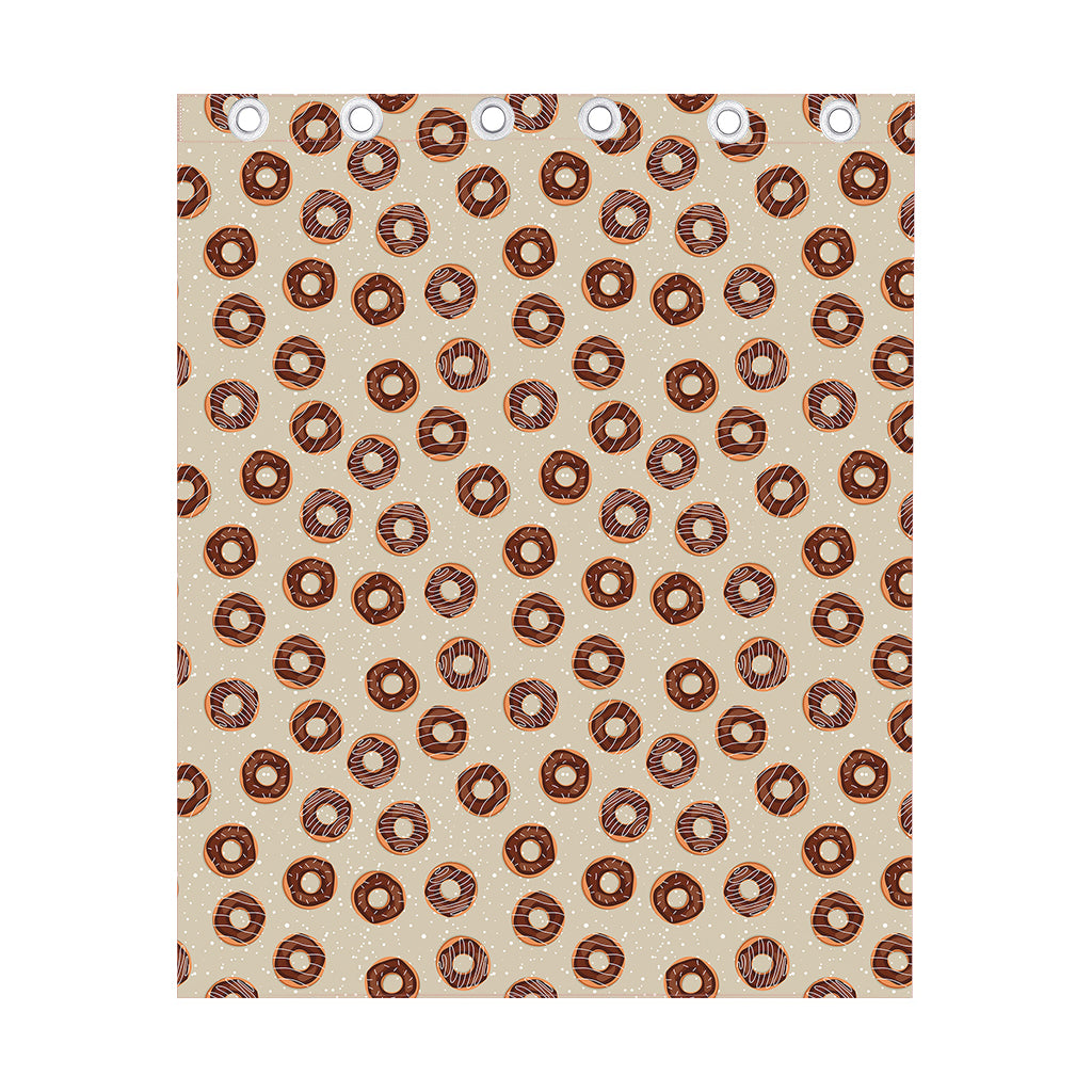 Chocolate Donuts Pattern Print Curtain