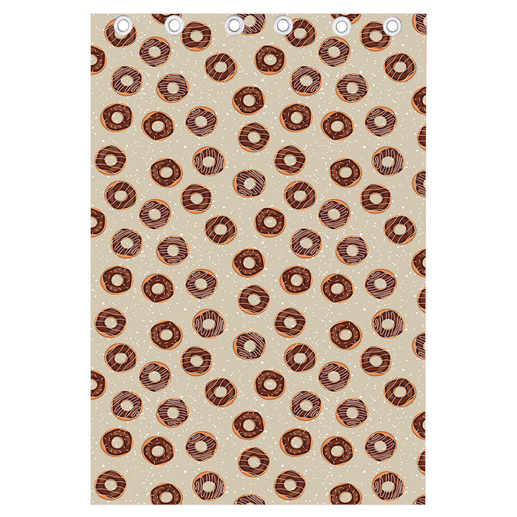 Chocolate Donuts Pattern Print Curtain