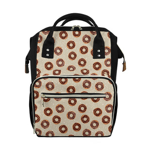 Chocolate Donuts Pattern Print Diaper Bag