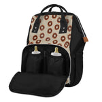 Chocolate Donuts Pattern Print Diaper Bag