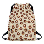 Chocolate Donuts Pattern Print Drawstring Backpack