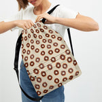 Chocolate Donuts Pattern Print Drawstring Backpack