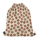 Chocolate Donuts Pattern Print Drawstring Bag