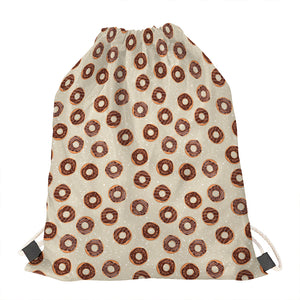 Chocolate Donuts Pattern Print Drawstring Bag