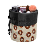 Chocolate Donuts Pattern Print Drawstring Makeup Bag