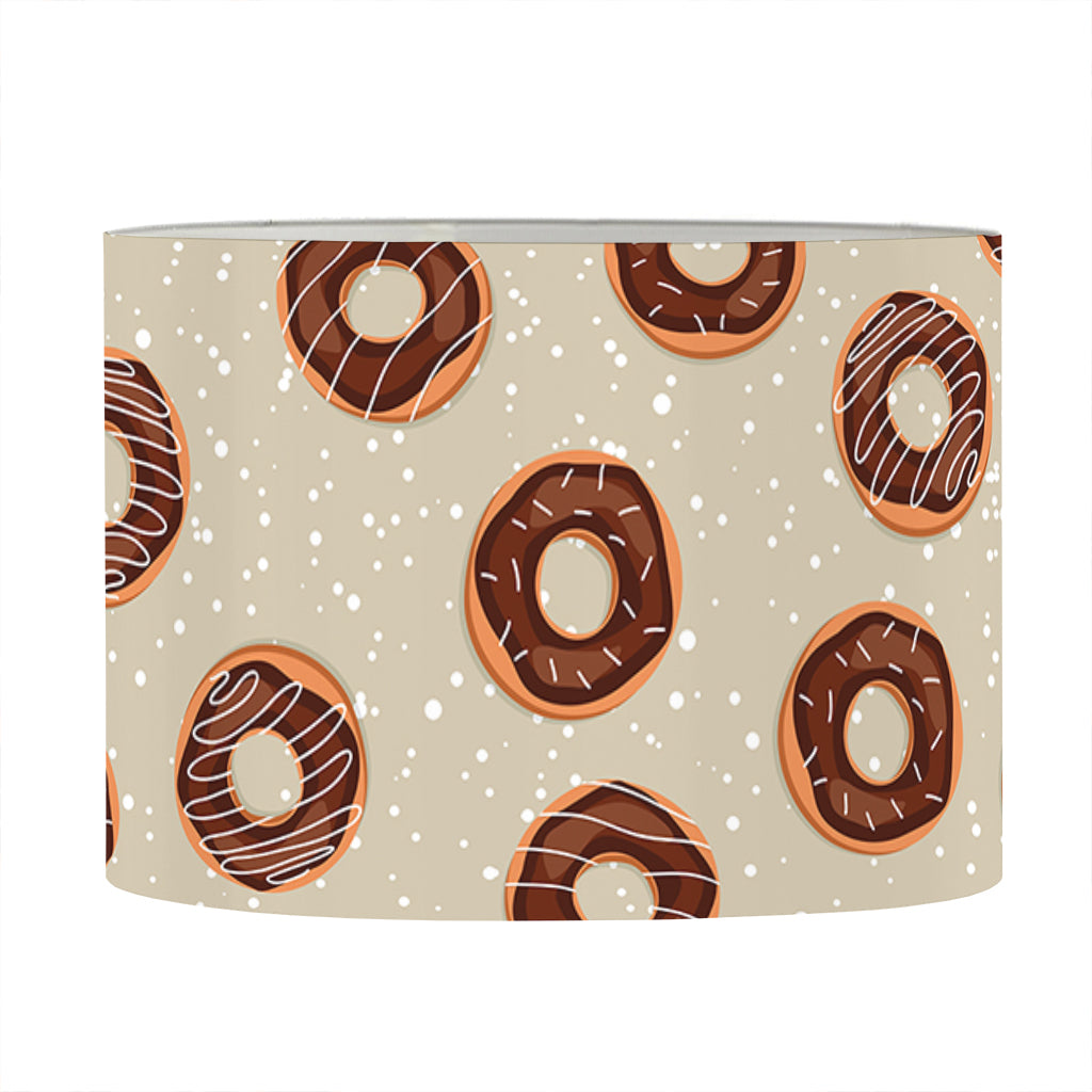 Chocolate Donuts Pattern Print Drum Lamp Shade