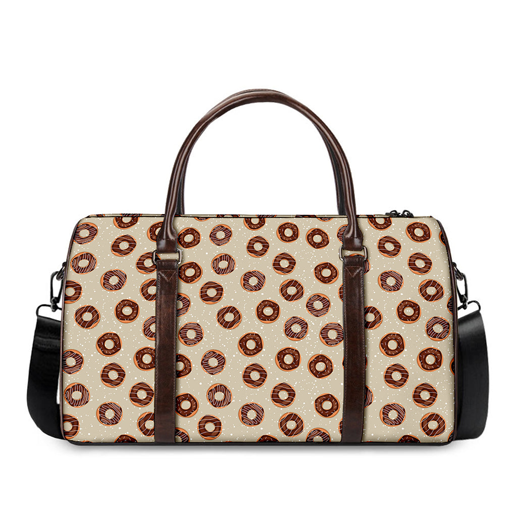 Chocolate Donuts Pattern Print Duffle Bag