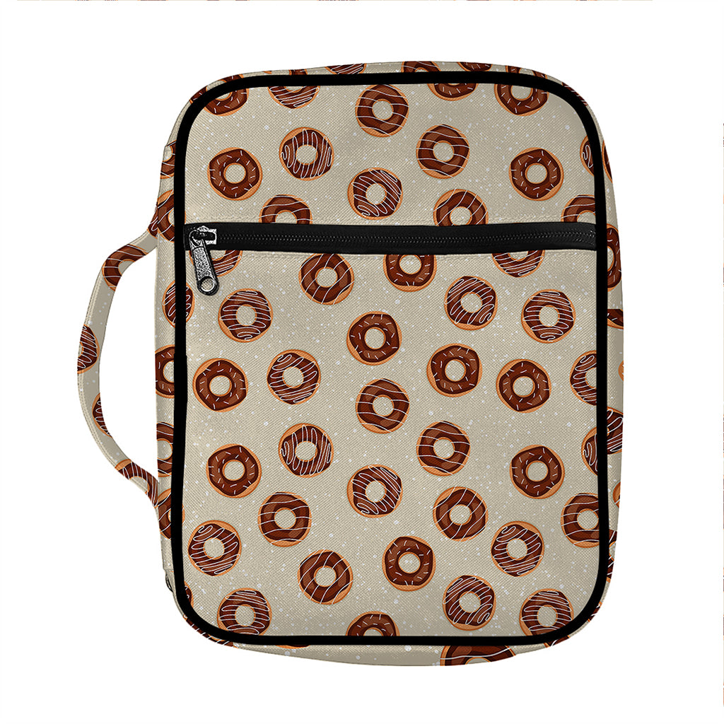 Chocolate Donuts Pattern Print Front Pocket Bible Bag