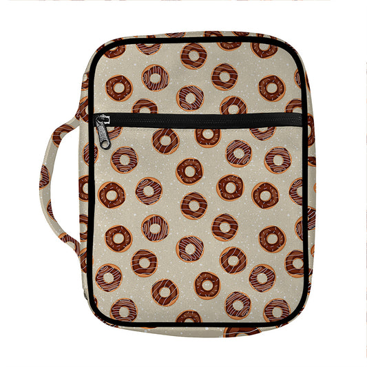 Chocolate Donuts Pattern Print Front Pocket Bible Bag