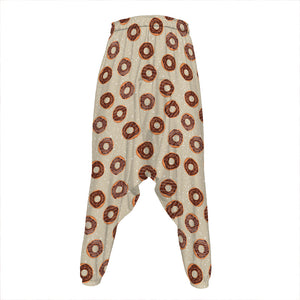 Chocolate Donuts Pattern Print Hammer Pants