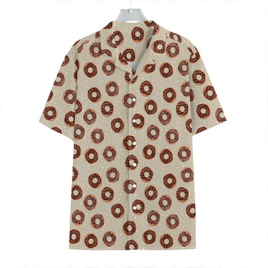 Chocolate Donuts Pattern Print Hawaiian Shirt