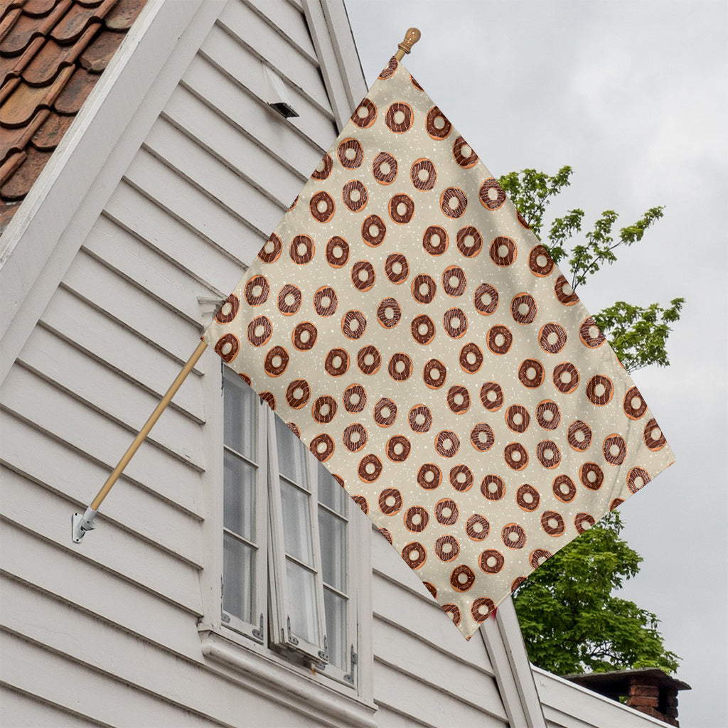 Chocolate Donuts Pattern Print House Flag