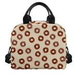 Chocolate Donuts Pattern Print Insulated Lunch Bag