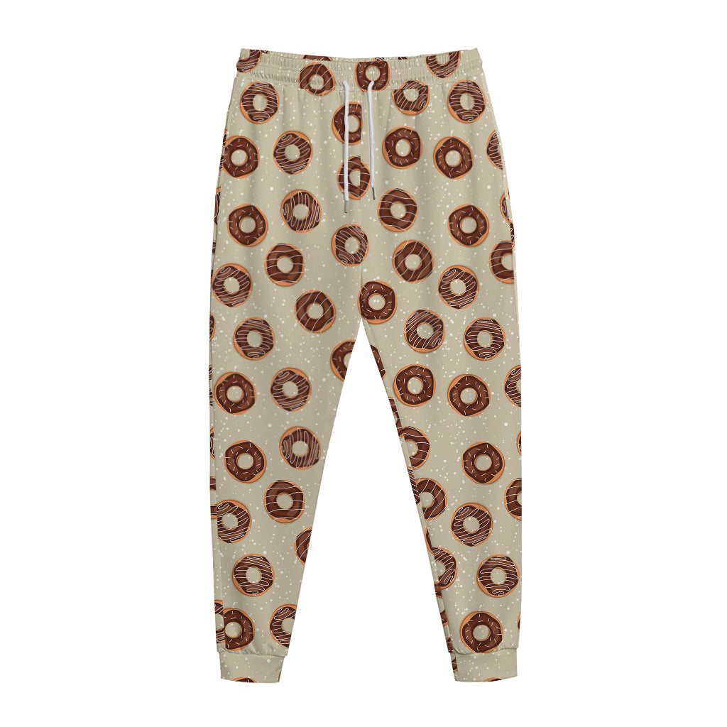 Chocolate Donuts Pattern Print Jogger Pants