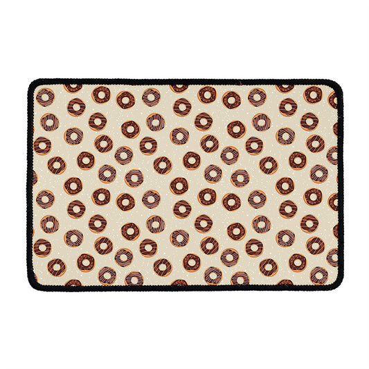 Chocolate Donuts Pattern Print Kitchen Mat