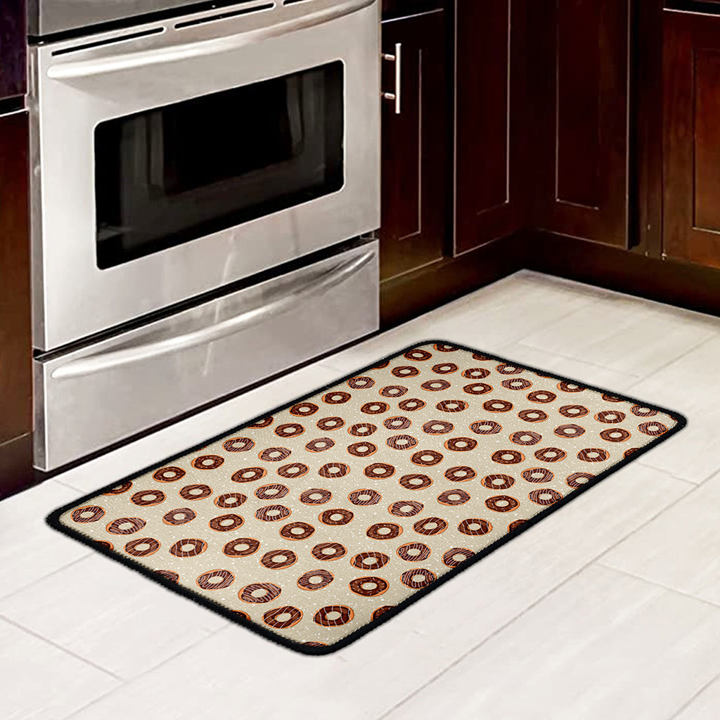 Chocolate Donuts Pattern Print Kitchen Mat