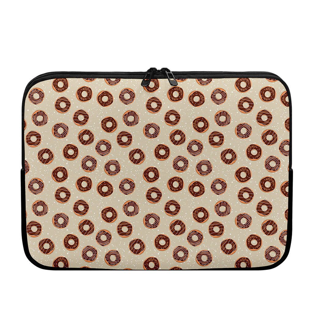 Chocolate Donuts Pattern Print Laptop Sleeve