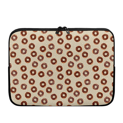 Chocolate Donuts Pattern Print Laptop Sleeve