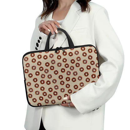 Chocolate Donuts Pattern Print Laptop Sleeve With Handle
