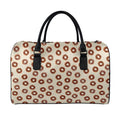 Chocolate Donuts Pattern Print Leather Duffel Bag