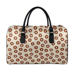 Chocolate Donuts Pattern Print Leather Duffle Bag