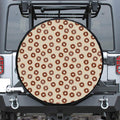Chocolate Donuts Pattern Print Leather Spare Tire Cover