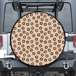 Chocolate Donuts Pattern Print Leather Spare Tire Cover