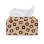 Chocolate Donuts Pattern Print Leather Tissue Box Cover